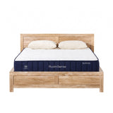 RoomSense Double 26cm Firm Mattress Bundle with Oatmeal Wooden Bed Frame - Front View