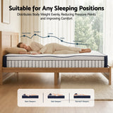 RoomSense Double 26cm Firm Mattress Bundle with Oatmeal Wooden Bed Frame - Low Angle