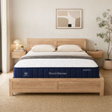 RoomSense Double 26cm Firm Mattress Bundle with Oatmeal Wooden Bed Frame