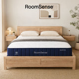 RoomSense Queen 26cm Firm Mattress Bundle with Oatmeal Wooden Bed Frame