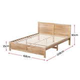 RoomSense Queen 26cm Firm Mattress Bundle with Oatmeal Wooden Bed Frame - Side View