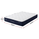 RoomSense Queen 26cm Firm Mattress Bundle with Oatmeal Wooden Bed Frame - Top-Down View