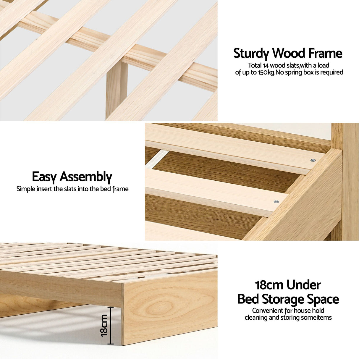 RoomSense Single Firm Mattress 26cm Bundle with Storage Bed Frame