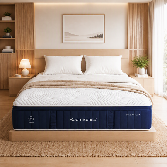 RoomSense Double Mattress, 34cm Thick Medium Soft Hybrid Mattress for Back Pain Relief, Tencel Cooling Pocket Spring Mattress Double Size in a Box