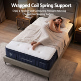 RoomSense Double Mattress, 34cm Thick Medium Soft Hybrid Mattress for Back Pain Relief, Tencel Cooling Pocket Spring Mattress Double Size in a Box