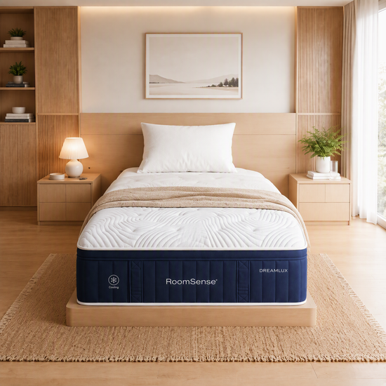 RoomSense King Single Mattress, 34cm Thick Medium Soft Hybrid Mattress for Back Pain Relief, Tencel Cooling Pocket Spring Mattress King Single Size in a Box
