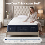 RoomSense Queen Mattress, 34cm Thick Medium Firm Hybrid Mattress for Back Pain Relief, Tencel Cooling Pocket Spring Mattress Queen Size in a Box - 45-Degree Angle