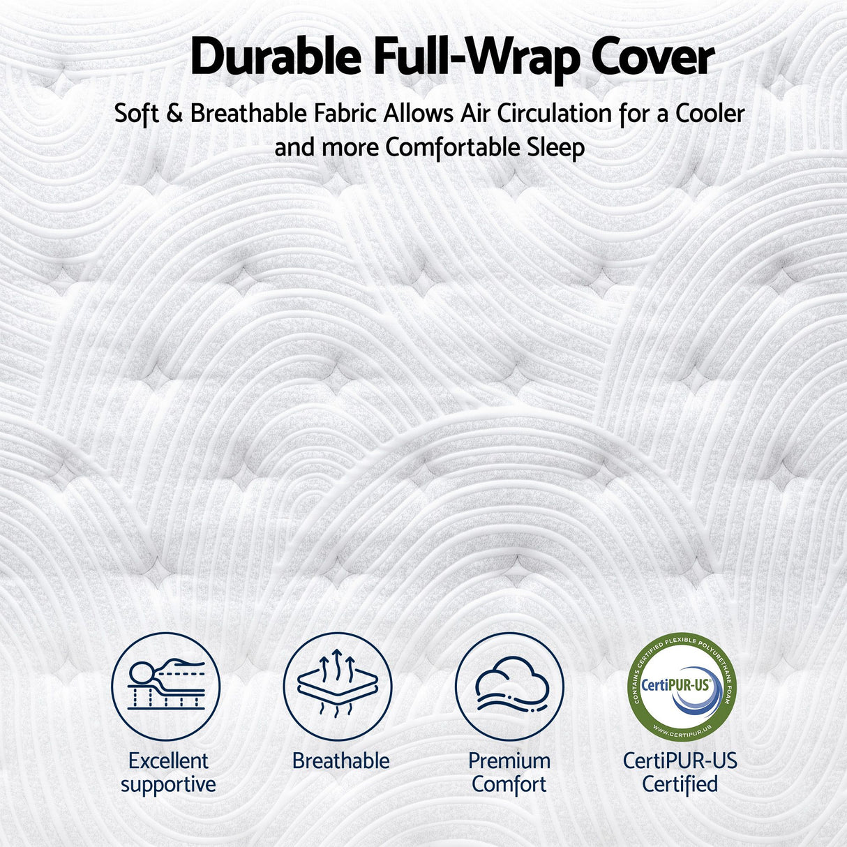 RoomSense Queen Mattress, 34cm Thick Medium Firm Hybrid Mattress for Back Pain Relief, Tencel Cooling Pocket Spring Mattress Queen Size in a Box