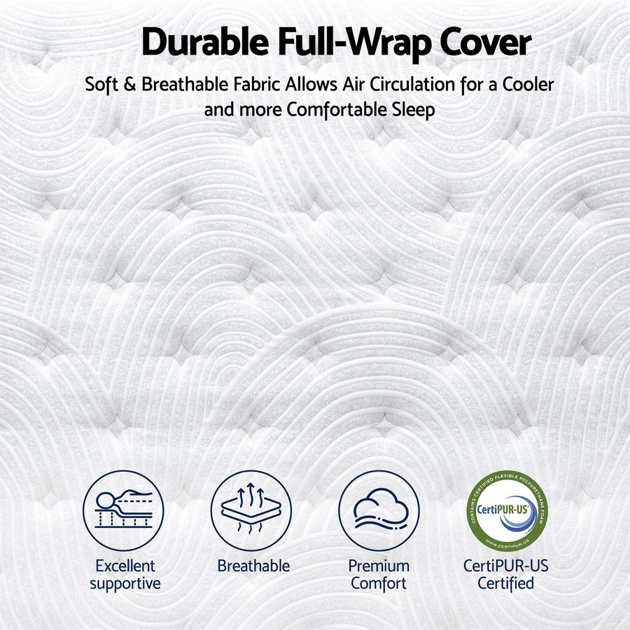 RoomSense Queen Mattress, 34cm Thick Medium Firm Hybrid Mattress for Back Pain Relief, Tencel Cooling Pocket, image 9
