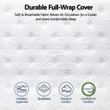 RoomSense Single Mattress, 34cm Thick Medium Soft Hybrid Mattress for Back Pain Relief, Tencel Cooling Pocket Spring Mattress Single Size in a Box - Low Angle
