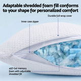 RoomSense Queen 34cm Medium Soft Gel Mattress Bundle with 2 Cooling Pillows - 45-Degree Angle