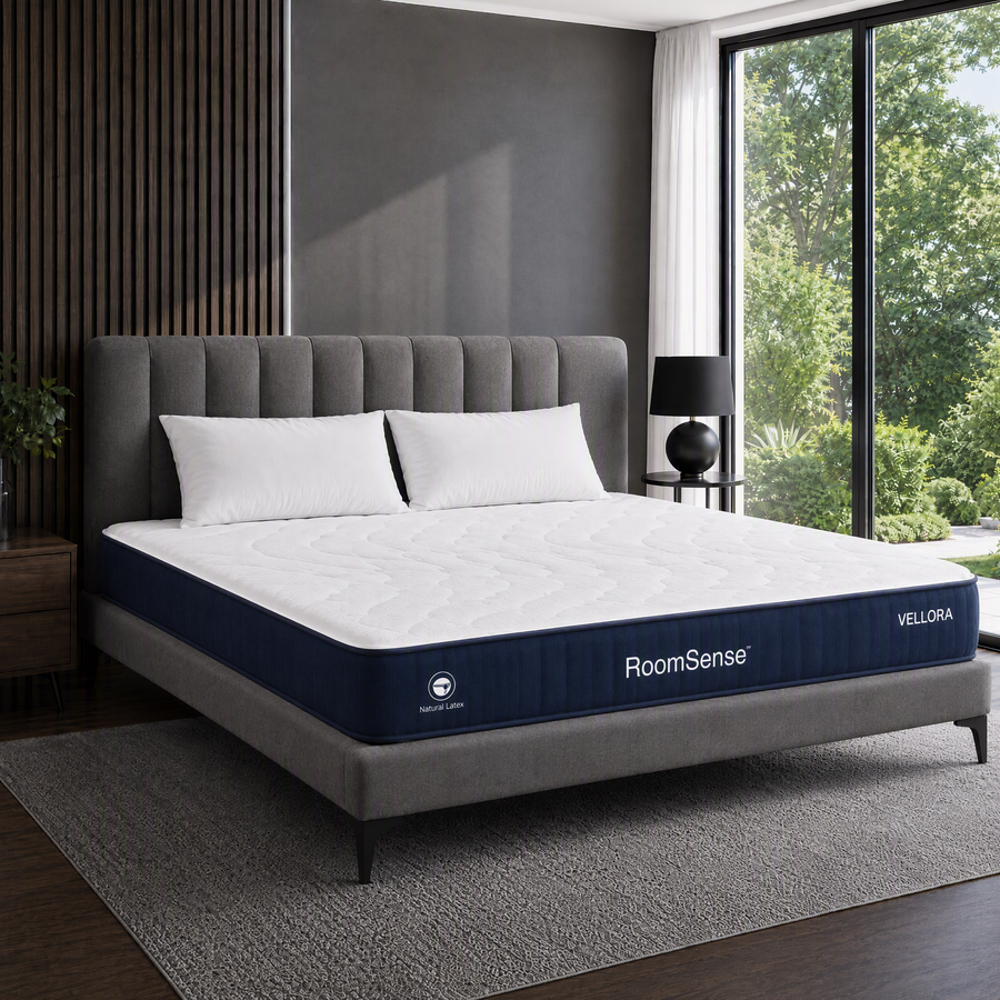 RoomSense King Mattress , 30cm Medium Firm Hybrid Mattress with Latex Lumbar Support for Back Pain Relief ,