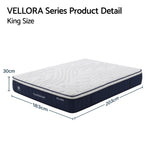 RoomSense King Mattress , 30cm Medium Firm Hybrid Mattress with Latex Lumbar Support for Back Pain Relief ,, image 5