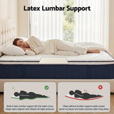 RoomSense Single Mattress , 30cm Medium Firm Hybrid Mattress with Latex Lumbar Support for Back Pain Relief , Pocket Spring Mattress Single Size in a Box - 45-Degree Angle