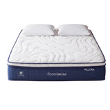 RoomSense Queen 30cm Medium Firm Latex Mattress, 2 Gel Cooling Pillows - Front View