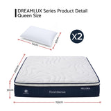 RoomSense Queen 30cm Medium Firm Latex Mattress, 2 Gel Cooling Pillows - Side View