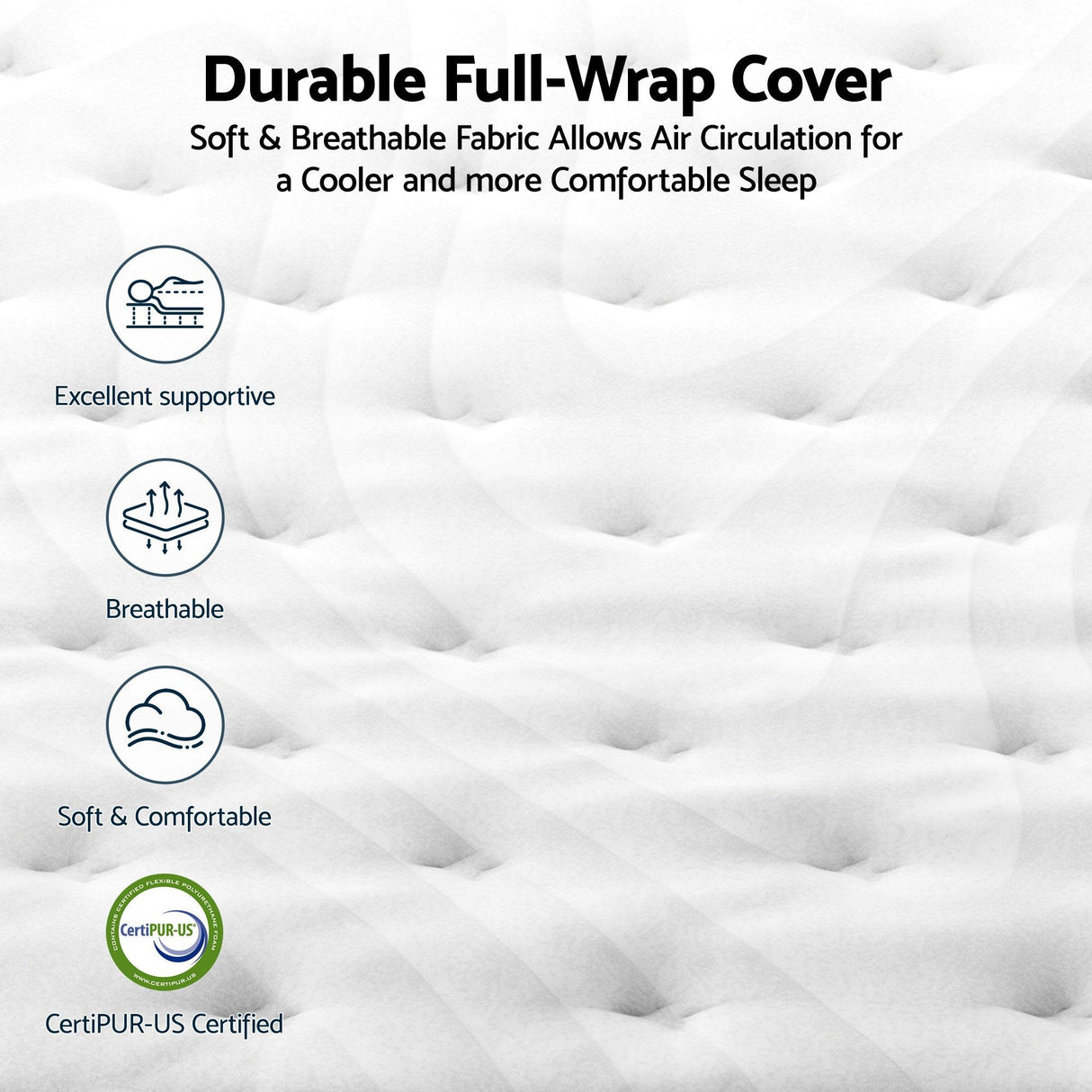 RoomSense Queen 30cm Medium Firm Latex Mattress, 2 Gel Cooling Pillows