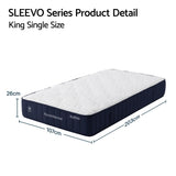 RoomSense King Single Mattress, 26cm Orthopedic Firm Mattress for Back Pain Relief, Pocket Spring Hybrid Mattress King Single Size for Home & Rental - Front View