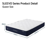RoomSense Queen Mattress, 26cm Orthopedic Firm Mattress for Back Pain Relief, Pocket Spring Hybrid Mattress Queen Size for Home & Rental - Front View