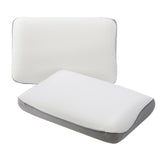 ROOMSENSE Reversible Dual-Sided Memory Foam Pillow, Ice-Cooling & Warm Fabric Sides, 55D Ultra-High Density Ergonomic Contour Pillow for Neck Pain Relief, Back & Side Sleepers - Top-Down View
