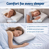 ROOMSENSE Reversible Dual-Sided Memory Foam Pillow, Ice-Cooling & Warm Fabric Sides, 55D Ultra-High Density Ergonomic Contour Pillow for Neck Pain Relief, Back & Side Sleepers - Low Angle