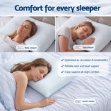 RoomSense Cooling Memory Foam Pillow Pillows 1 Pack, Anti-Flattening Bed Pillows for Hot Sleepers, Adjustable Shredded Gel Side Sleeper Pillow for Neck Support, Washable Cover, 72x50x15cm - Close-Up Angle