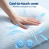ROOMSENSE Cooling Memory Foam Pillow 2 Pack, Anti-Flattening Bed Pillows for Hot Sleepers, Adjustable Shredded Gel Side Sleeper Pillow for Neck Support, Washable Cover, 72x50x15cm - 45-Degree Angle