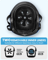 OutdoorMaster Youth & Kids Bike Helmet - Adjustable Multi-Sports Skateboard Helmet with Removable Liners for Balance Bike, Kids Scooter, One Wheel Hoverboard,Graffiti-style helmet-Dinoverse Madness-Large - Top-Down View