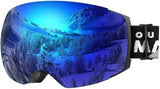 OutdoorMaster Ski Goggles PRO - Frameless, Interchangeable Lens 100% UV400 Protection Snow Goggles for Men & Women-OM-2 - Front View