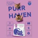 PurrHaven Green Tea Clumping Cat & Kitty Litter, 7.5kg (3 Pack),Dust Free,Natural Flusable,Easy to Clean,Odour Neutraliser,Rapid Liquid Absorption,Non-Toxic Formula - Top-Down View