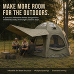 Weisshorn 4 Person Inflatable Camping Tent TC Canvas Sun Shade Rain-Ready