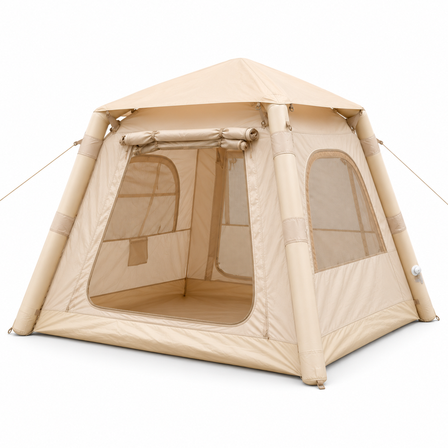 Weisshorn Inflatable Camping Tent Dual End Doors Arched Windows 300x400cm