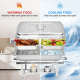 Alston 4.5LX2 Chafing Dish Set, Premium 410 Stainless Steel Buffet Warmer, Bain Marie Food Server with Fuel Holders & Lid, Stackable Catering Equipment for Hotels, Parties, Weddings & Banquets, Silver - Top-Down View