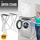 Dryer Stand Over Front Loading Washing Machine, 100kg Heavy Duty Steel Stacking Kit, 102x67x60cm Space Saving Shelf for Small Home, Anti-Slip Rubber Surface, Fits Tumble Dryers & Washers, White - Extra Image