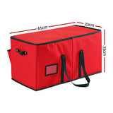 Jingle Jollys Christmas Baubles Storage Box 128 Slots Decor Ornaments Container - Front View