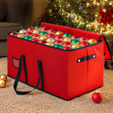 Jingle Jollys Christmas Baubles Storage Box 128 Slots Decor Ornaments Container - Close-Up Angle