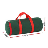 Jingle Jollys Green Christmas Ornament Storage Bag - Durable Baubles Organizer - Front View