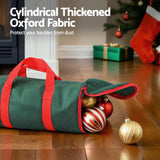 Jingle Jollys Green Christmas Ornament Storage Bag - Durable Baubles Organizer - Top-Down View