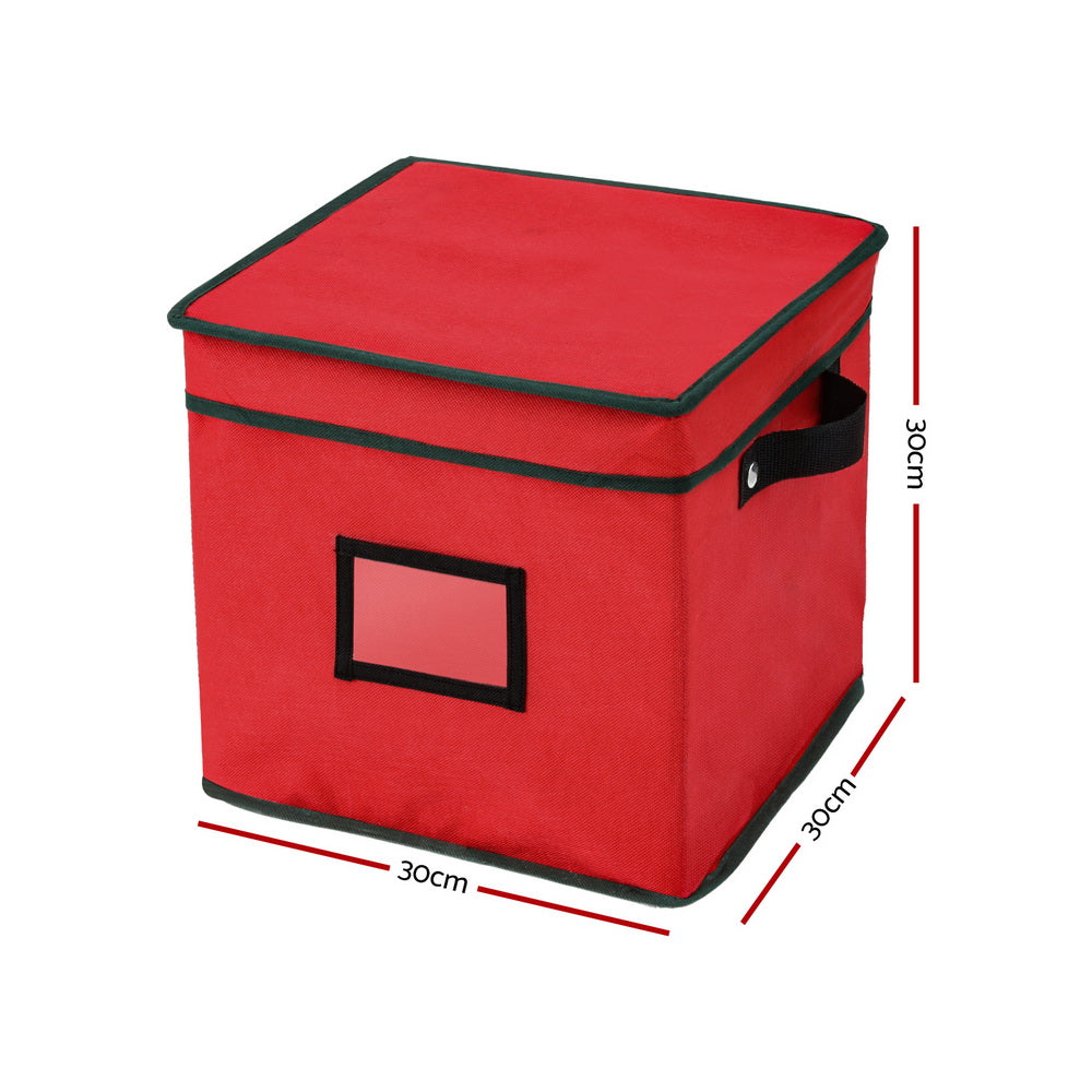 Holiday Ornament Organizer Box with 64 Compartments ? Jingle Jollys Baubles Keeper