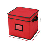 Holiday Ornament Organizer Box with 64 Compartments ? Jingle Jollys Baubles Keeper - Front View