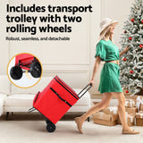 Jingle Jollys Christmas Baubles Storage Cart Roller 125 Dividers - Rear View