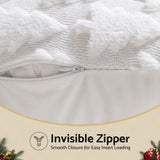 Jingle Jollys Christmas Tree Pillow Covers 2 Packs Cushion Covers Soft Faux Fur Jacquard Throw Pillow Covers 45 x 45cm White - 45-Degree Angle