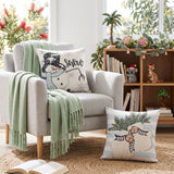 Jingle Jollys Christmas Cushion Covers Set of 4 Pillow Covers 45x45cm with 4 Cute Patterns Blue - Close-Up Angle