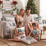 Jingle Jollys Christmas Cushion Covers Set of 4 Pillow Covers 45x45cm with 4 Cute Patterns Blue - Low Angle