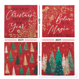 Jingle Jollys Christmas Cushion Covers Set of 4 Pillow Covers 45x45cm with 4 Cute Patterns Red - Front View
