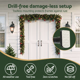 Jingle Jollys Christmas Garland Hook Wreath Hanger Fits 85-160CM Door No Drill - Top-Down View