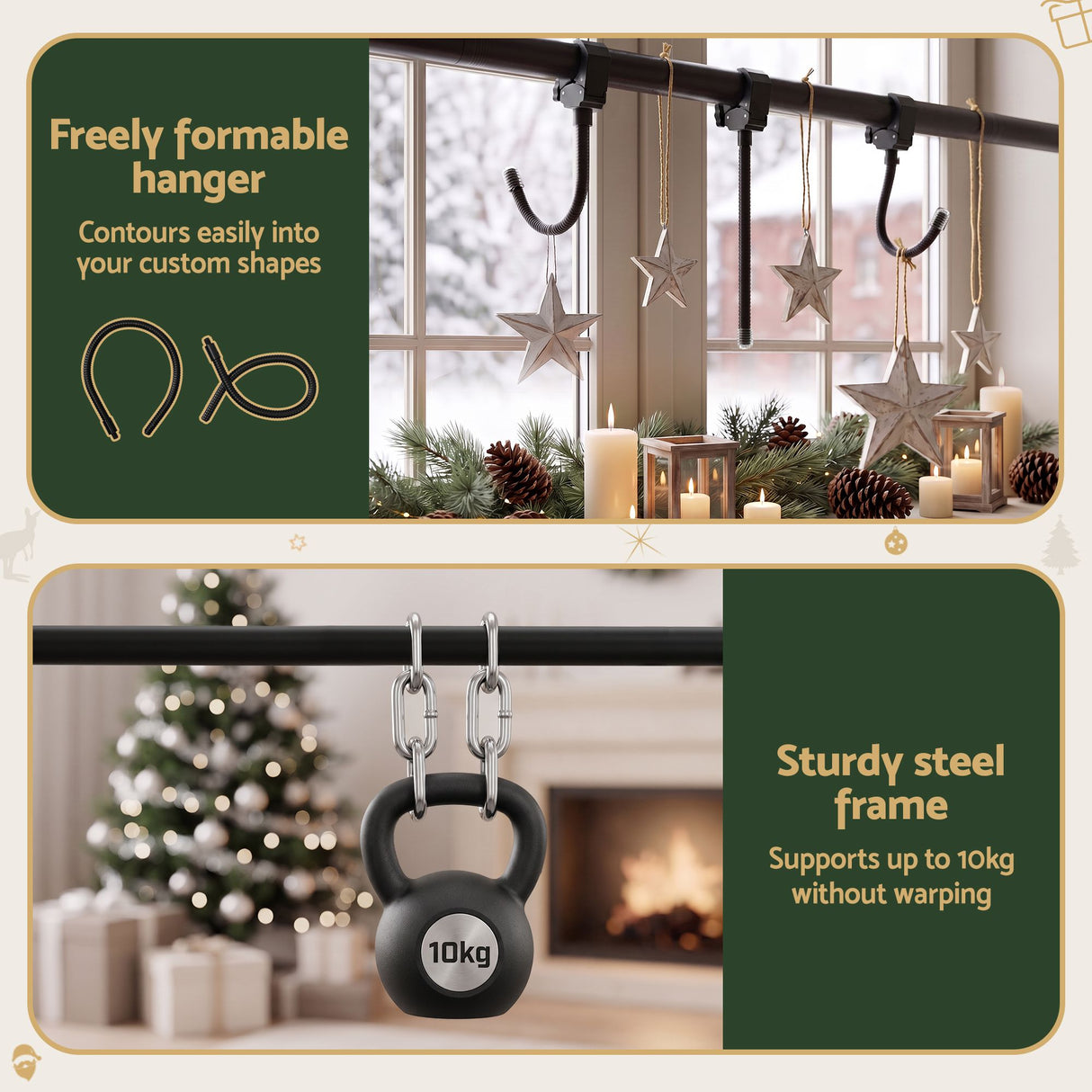 Jingle Jollys Christmas Garland Hook Wreath Hanger Fits 85-160CM Door No Drill