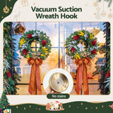 Jingle Jollys 2x Vacuum Suction Cup Christmas Wreath Hook Stainless Steel Heavy Duty 5kg - Top-Down View