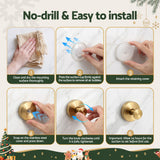 Jingle Jollys 2x Vacuum Suction Cup Christmas Wreath Hook Stainless Steel Heavy Duty 5kg - Close-Up Angle