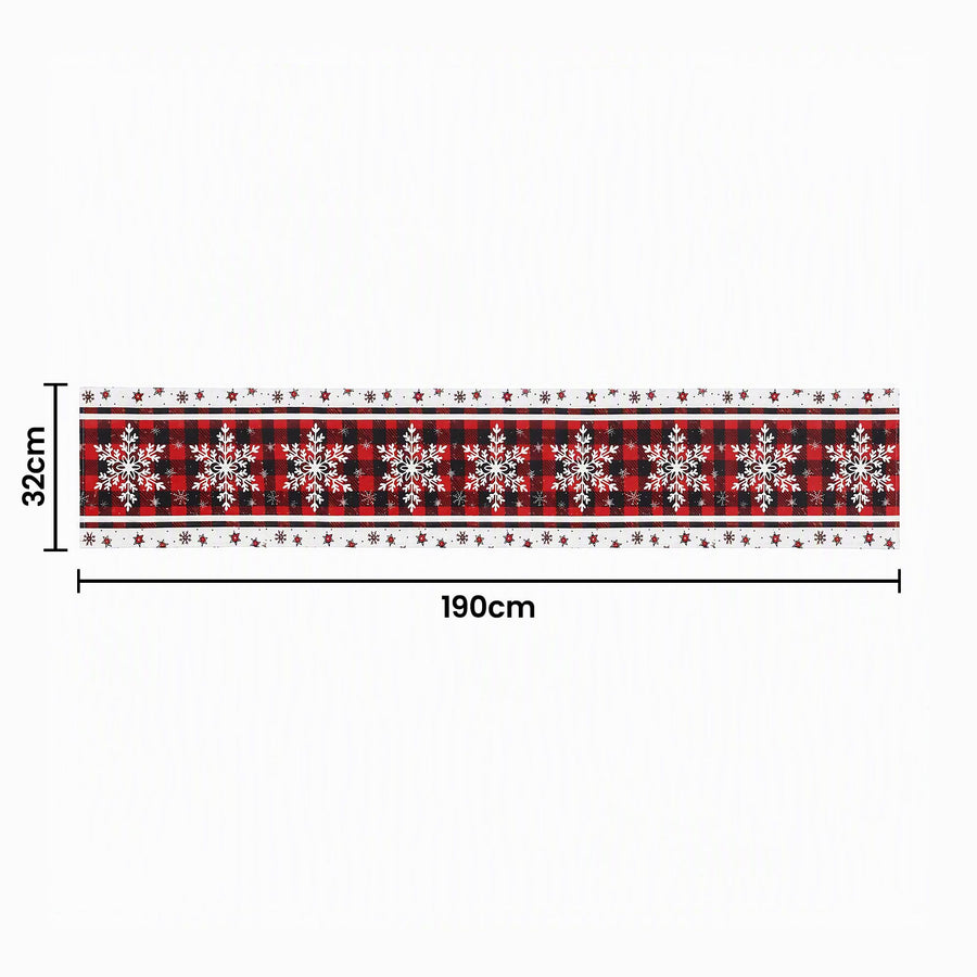 Jingle Jollys Christmas Table Runner Snowflake 190x32CM Dining Party Decor Linen